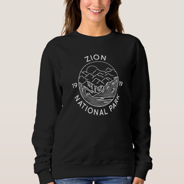 Sweatshirt Zion National Park Cool White Line Outdoor (Devant)
