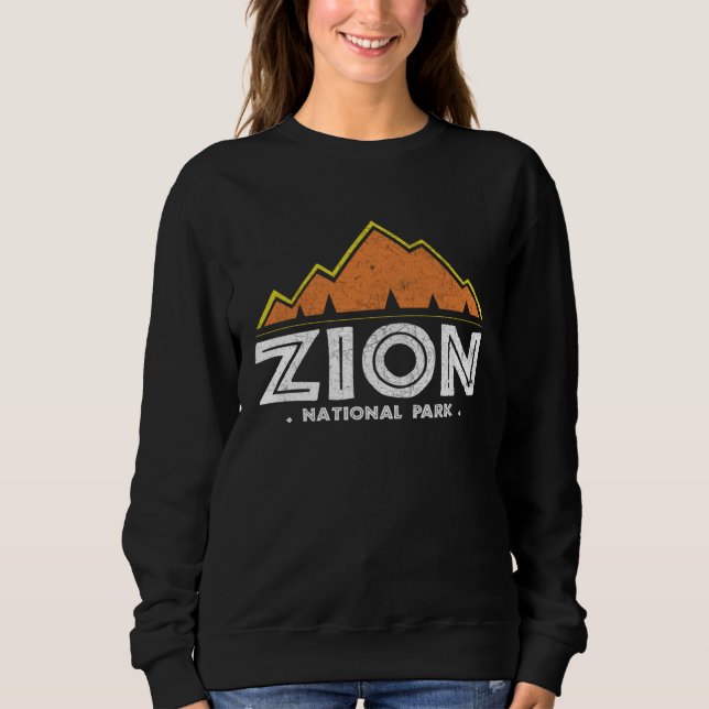 Sweatshirt Zion National Park Utah Retro Vintage (Devant)