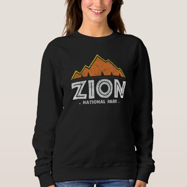 Sweatshirt Zion National Park Utah Retro Vintage (Devant)