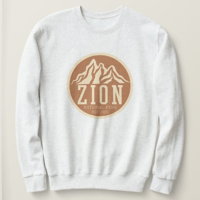 Sweatshirt Zion National Park Utah USA Outdoors Retro (Design devant)