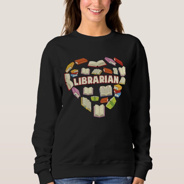 Sweatshirt ZNq4 Heart Librarian Book   Back To School (Devant)