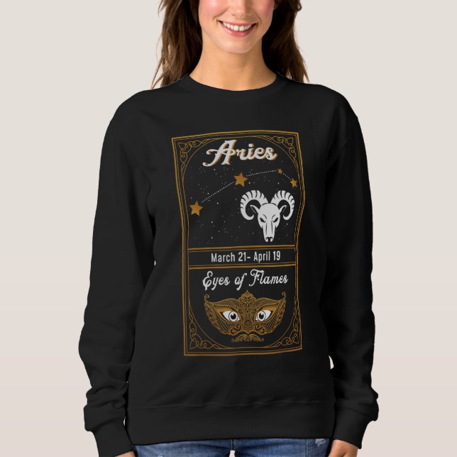 Sweatshirt Zodiac Anniversaire Astrologie Signe Aries Yeux De (Devant)