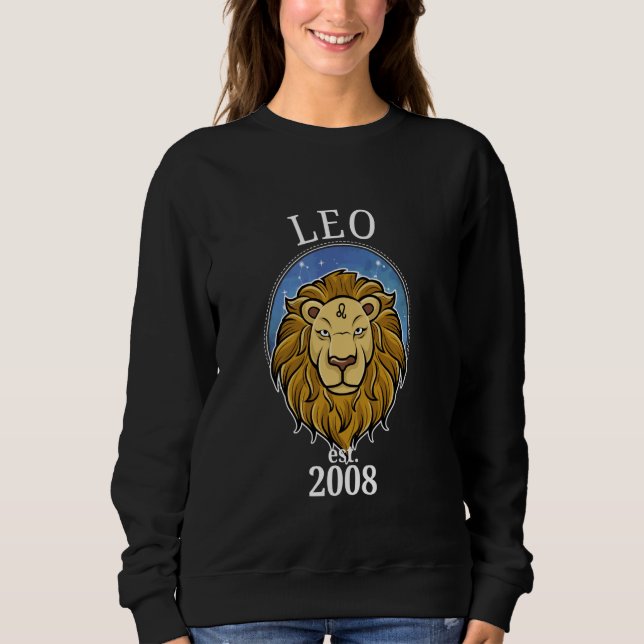 Sweatshirt Zodiac Leo Né en 2008 (Devant)