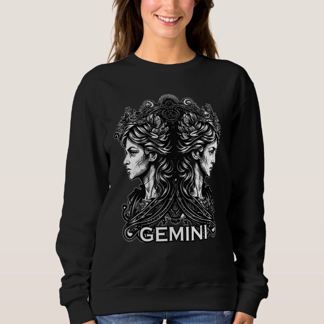 Sweatshirt Zodiac Sign Gemini Twins Astrology Symbol Ancient  (Devant)