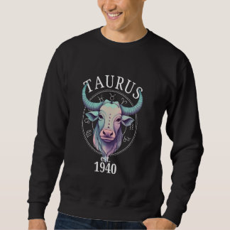 Sweatshirt Zodiac Taurus Bull Né en 1940
