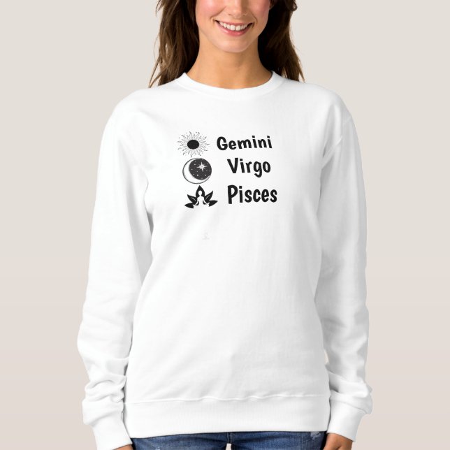 Sweatshirt Zodiaque Soleil Lune Ascendant Astrologie Céleste (Devant)