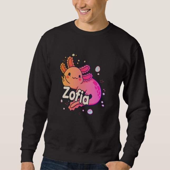 Sweatshirt ZOFIA - Beau nom de fille avec adorable AXOLOTL (Devant)