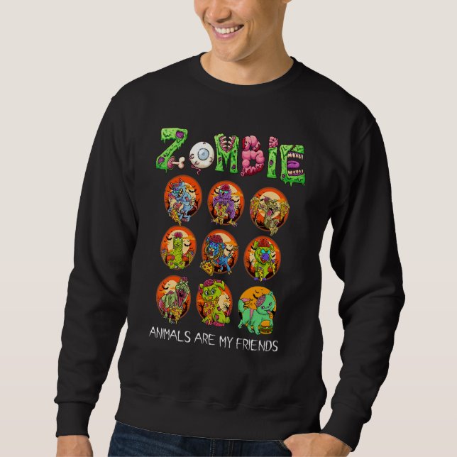 Sweatshirt Zombie Animals Are My Friends Halloween For Kids M (Devant)