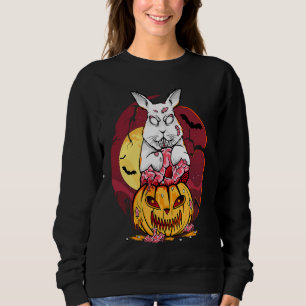 Sweatshirt Zombie Bunny Halloween Evil Rabbit Jack-o'-lantern