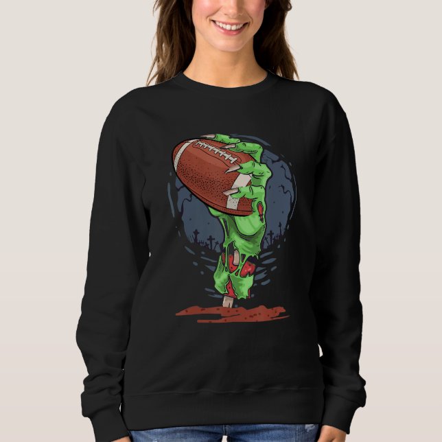 Sweatshirt Zombie Hands football Ball  Halloween Horror Scary (Devant)