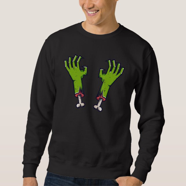 Sweatshirt Zombie hands with bones (Devant)
