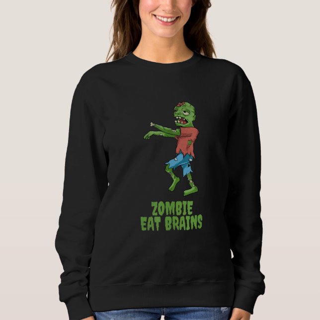 Sweatshirt Zombie Mange des Cerveaux Soirée Halloween Zombies (Devant)