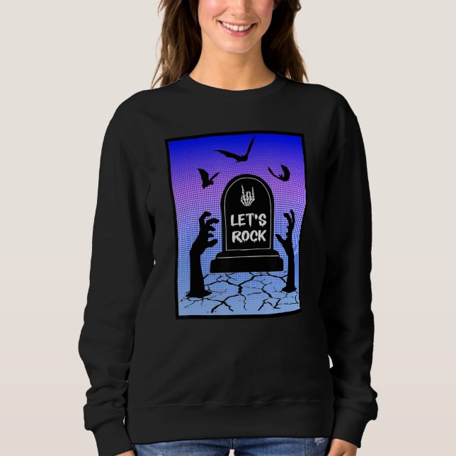 Sweatshirt Zombie Needs To Rock Halloween Undead Design (Devant)