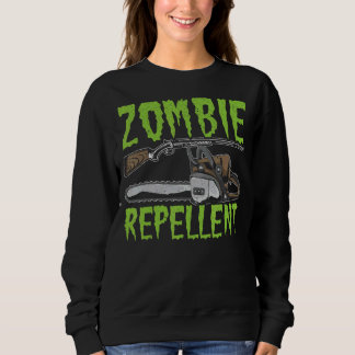 Sweatshirt Zombie Repellent Happy Halloween Trick Ou Traiter