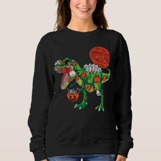 Sweatshirt Zombie rex dinosaur skeleton Halloween Kids costum