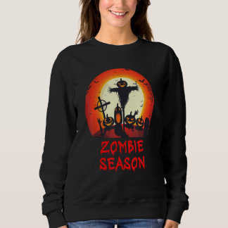 Sweatshirt Zombie Season Moonlit Scary Graveyard   Kids Boys 