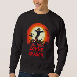 Sweatshirt Zombie Season Moonlit Scary Graveyard   Kids Boys 