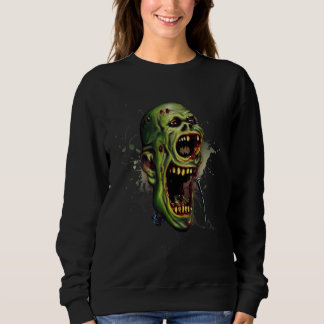 Sweatshirt Zombie Singing Microphone Metal Rock Music Horror