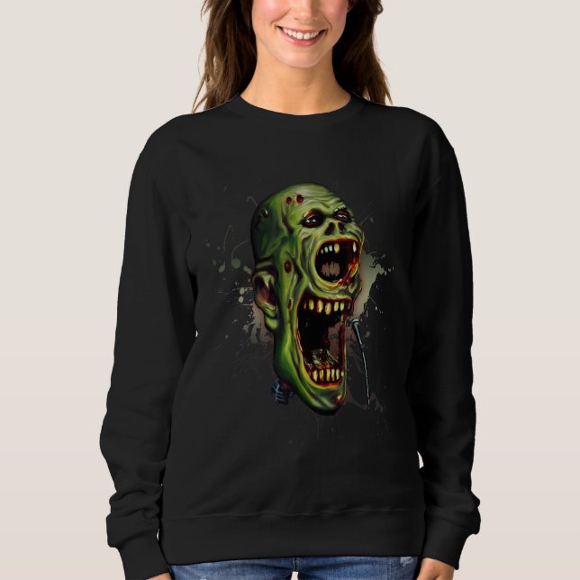 Sweatshirt Zombie  Singing Microphone Metal Rock Music Horror (Devant)