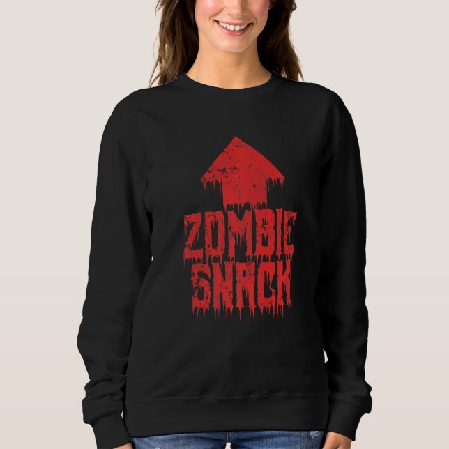 Sweatshirt Zombie Snack Manger Cerveaux Halloween (Devant)