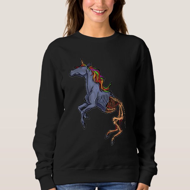 Sweatshirt Zombie Unicorn Lazy Halloween Costume Cool Zombiec (Devant)