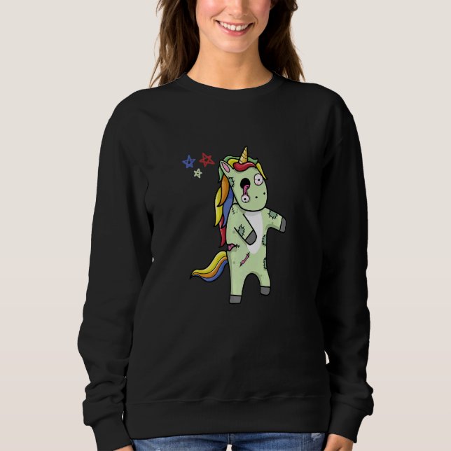 Sweatshirt Zombie Unicorn Magical Unicorn Halloween Zombie (Devant)