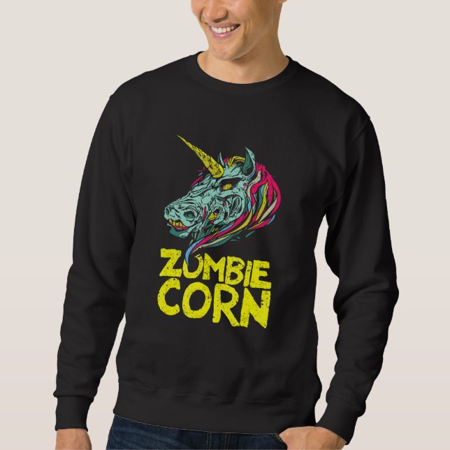 Sweatshirt Zombiecorn Zombie Licorne  Animal de Halloween squ (Devant)