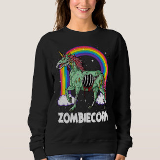 Sweatshirt Zombiecorn Zombie Unicorn Halloween Women Girls Ra