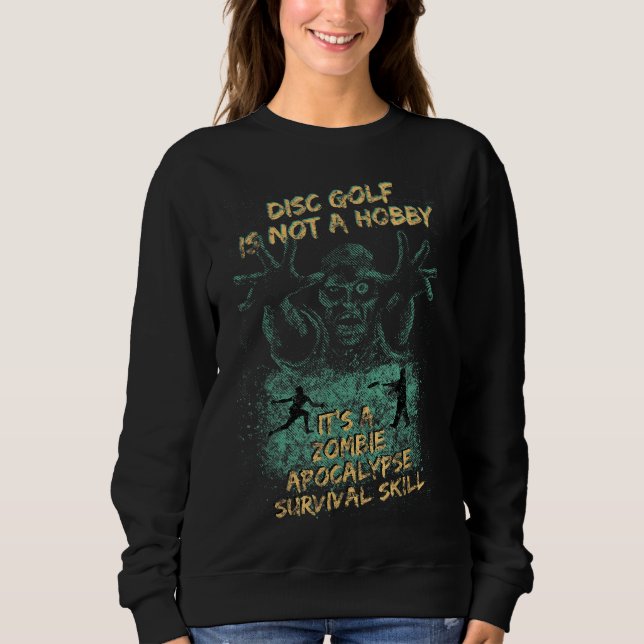 Sweatshirt Zombies Drôle Halloween Disque Gear De Golf Pour L (Devant)