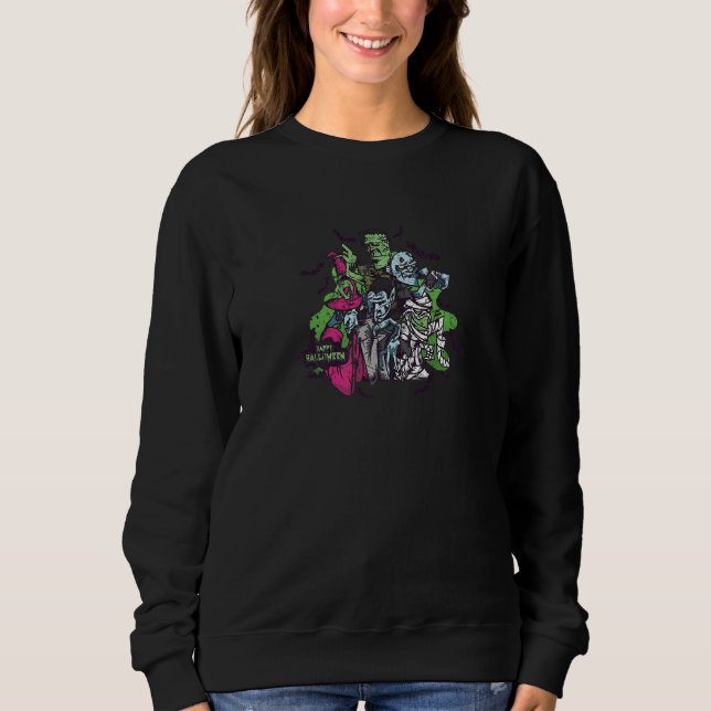 Sweatshirt Zombies Happy Halloween Spooky Scary Zombie Men Wo (Devant)