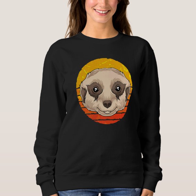 Sweatshirt Zoo Animal Africa Safari Retro Meerkat (Devant)