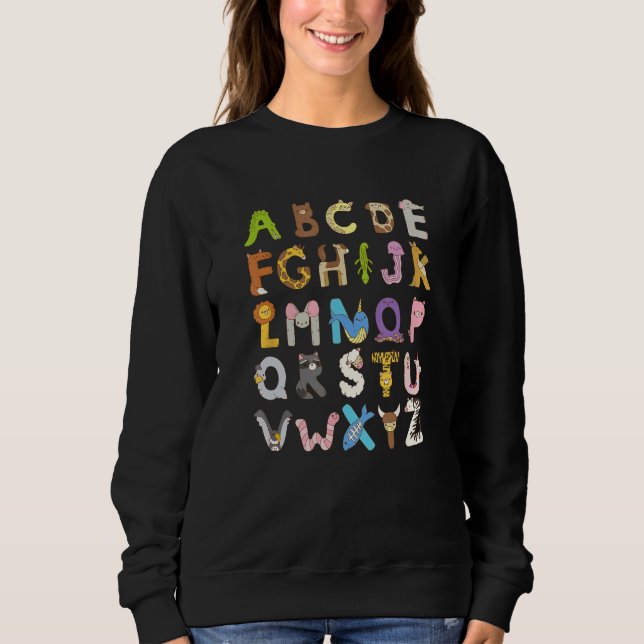 Sweatshirt Zoo Animal Alphabe ABCs Learning For Boys Girls Ki (Devant)