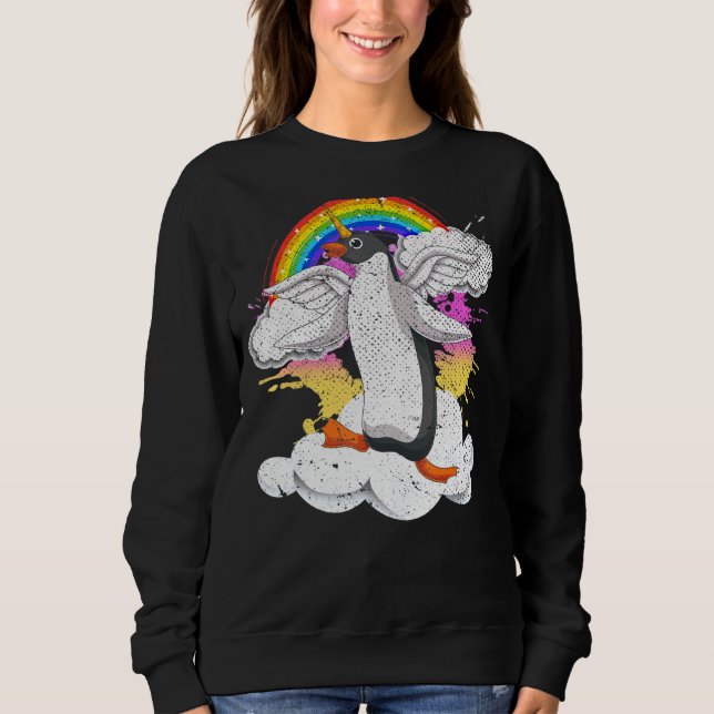 Sweatshirt Zoo Animal Bird Penguincorn Arc-en-ciel Magique Pe (Devant)
