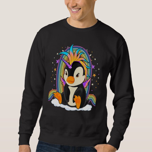 Sweatshirt Zoo Animal Bird Rainbow Penguincorn Imaginaire Uni (Devant)
