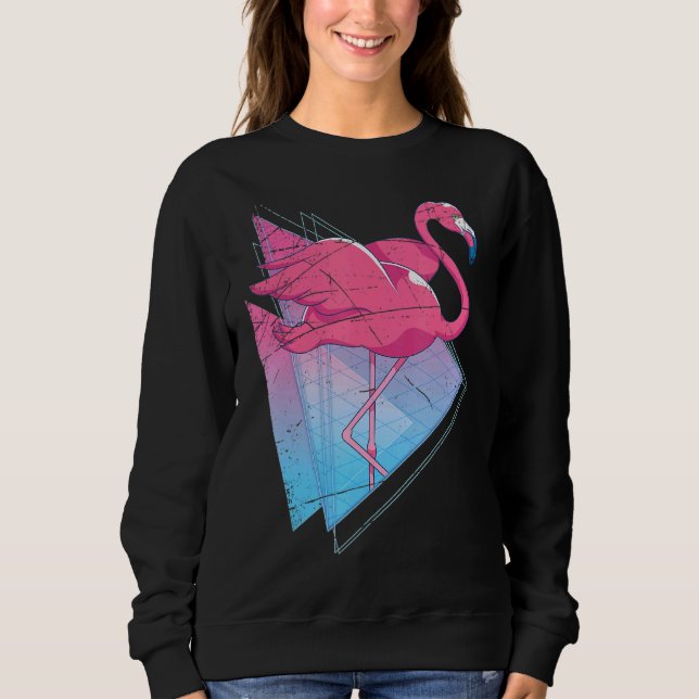 Sweatshirt Zoo Animal Oiseau tropical 80s Vaporwave Aesthétiq (Devant)