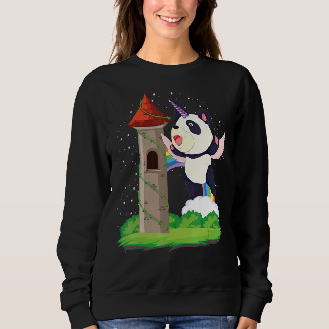 Sweatshirt Zoo Animal Rainbow Pandacorn Magique Fairytale Uni (Devant)