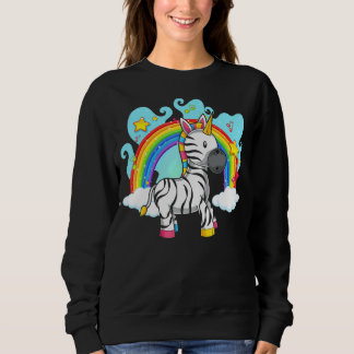 Sweatshirt Zoo Animal Rainbow Zebracorn Imaginaire Unicorn Ze