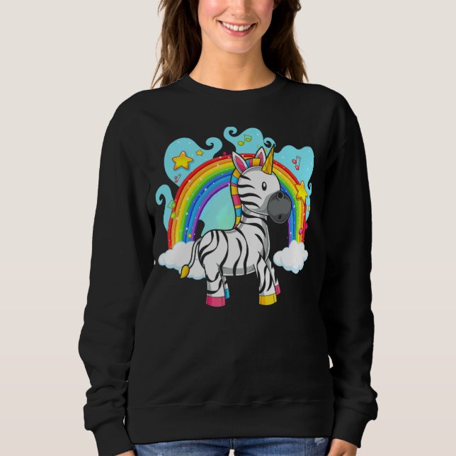 Sweatshirt Zoo Animal Rainbow Zebracorn Imaginaire Unicorn Ze (Devant)