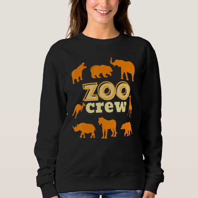Sweatshirt Zoo Crew Safari Animaux Famille Africaine Vacances (Devant)
