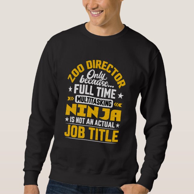 Sweatshirt Zoo Directeur Job Titre Manager Zookeeper Zoologi (Devant)