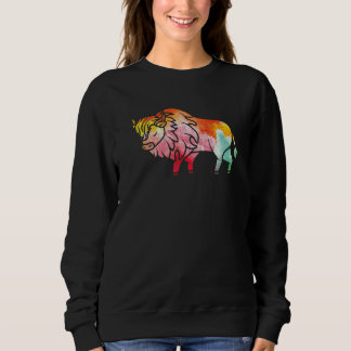 Sweatshirt Zoo Wildlife Animal Zookeeper Buffalo Bison Color