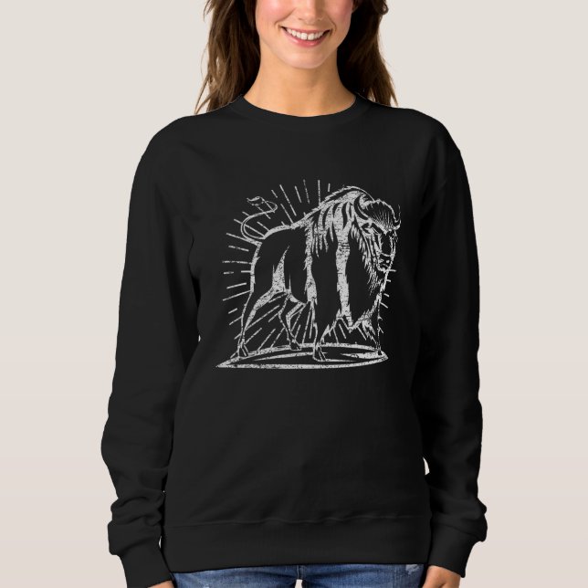 Sweatshirt Zoo Wildlife Animal  Zookeeper Buffalo Bison Distr (Devant)