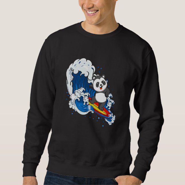 Sweatshirt Zookeeping Surfing Wildlife Animal Panda Bear Surf (Devant)