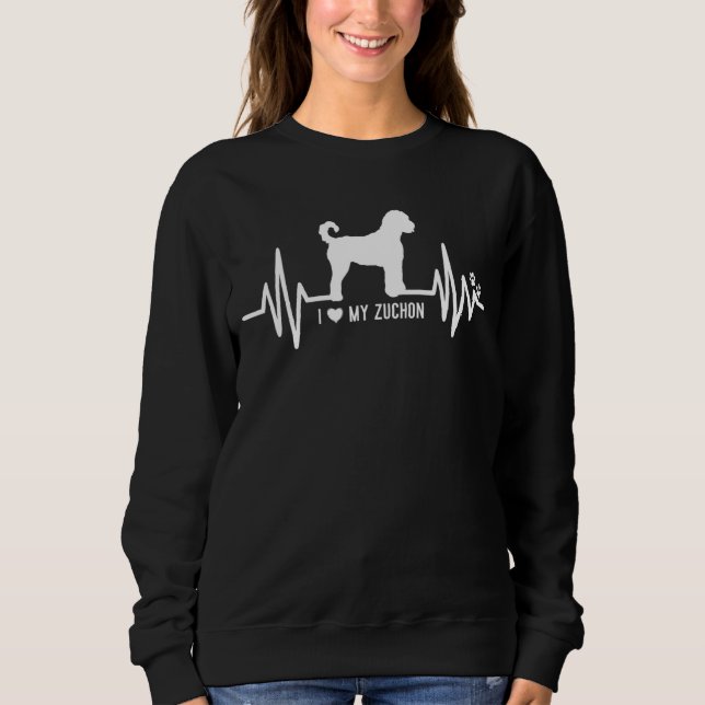 Sweatshirt Zuchon Heart Beat Ekg Pulse Pour Chien (Devant)