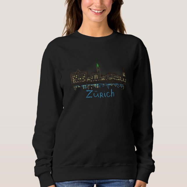 Sweatshirt Zurich City Switzerland souvenir   for men women (Devant)