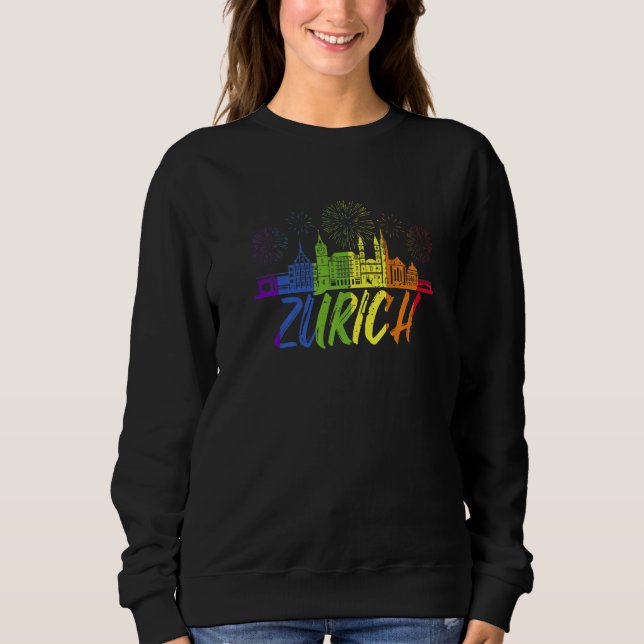 Sweatshirt Zurich Pride Skyline Pride Parade Zurich (Devant)