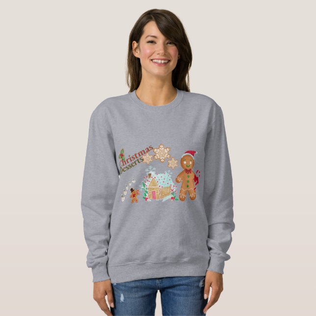 Sweatshirts de pain d'épices de Noël (Devant entier)