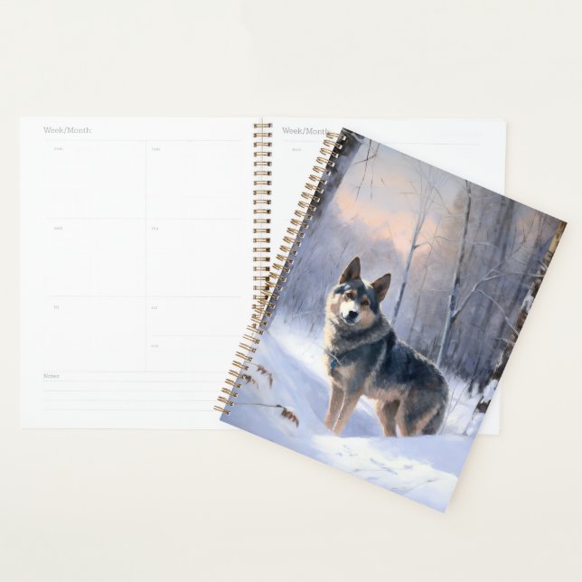 Swedish Vallhund Qu'il neige Noël  (Devant avec enveloppe)