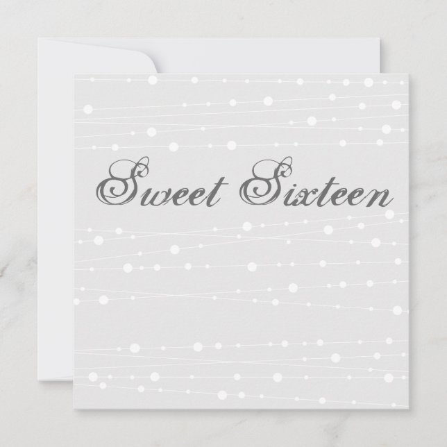 Sweet16 Bleu & Blanc perle Anniversaire Invitation (Devant)