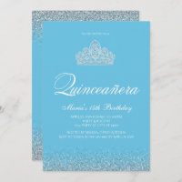 Sweet 15, Quinceanera bleu clair Invitations